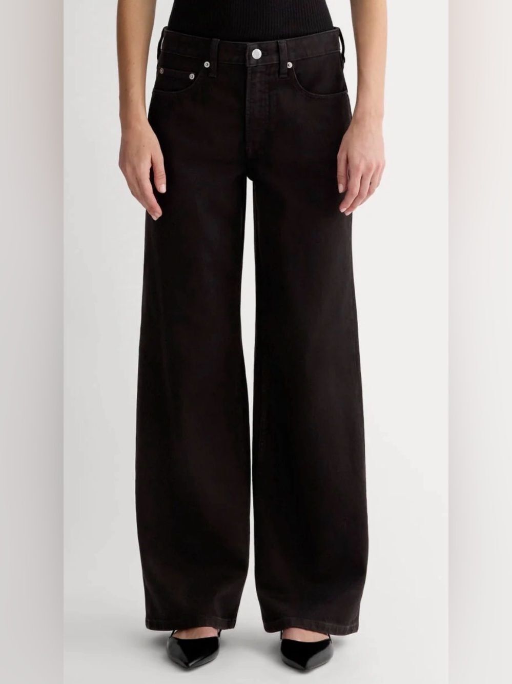 New Everlane THE MID-WAY JEAN in Washed Black Size 26 - Picture 11 of 12